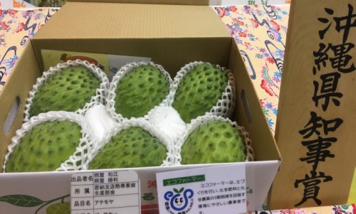 花と食のフェスティバル2019で沖縄県知事賞を受賞したジェフナー品種のアテモヤ