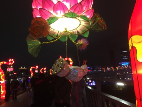 台湾台北近郊で開催されていたランタンイベントの会場風景